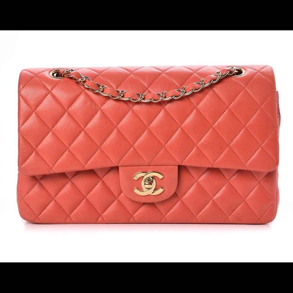 Chanel lambskin quilted medium double flap